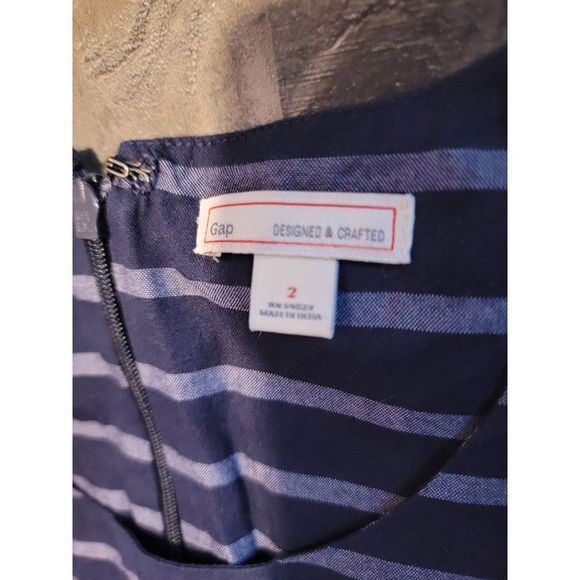 Gap Blue striped long sleeved dress woman's - Picture 2 of 3